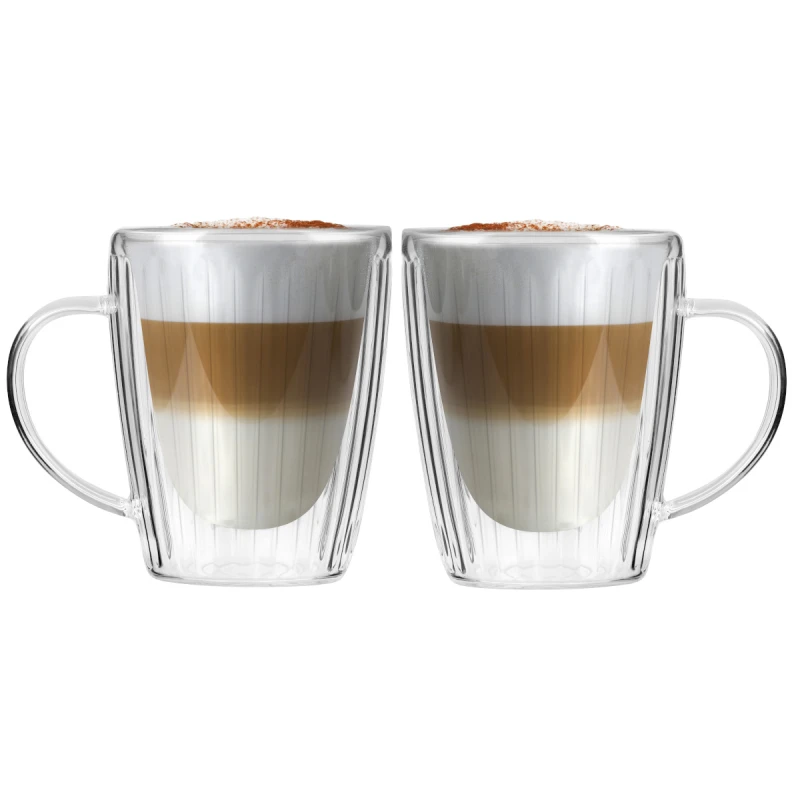 Vialli Design, komplet 2 szklanek z uchem z podwójną ścianką 250 ml Livio Duo 1654