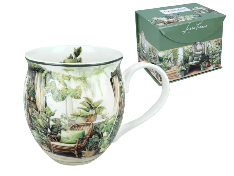 Carmani, porcelanowy kubek-nocniczek 450ml - LAURA LOZANO/Ogród zimowy