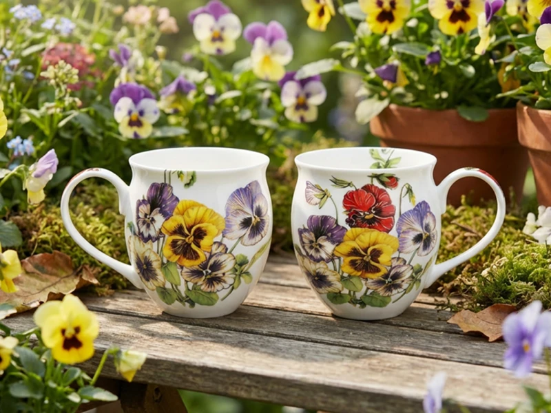 Carmani, porcelanowy kubek-nocniczek 450ml - LAURA LOZANO/Bratki