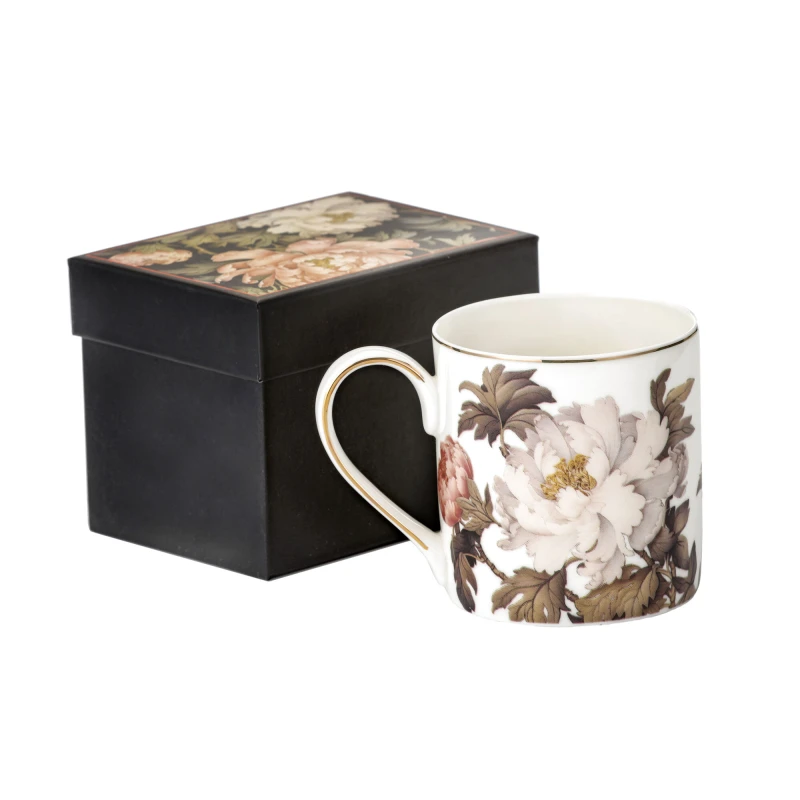 MCP, porcelanowy kubek 400ml  - Artistic Peony, piwonie