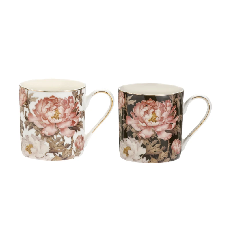 MCP, 2x porcelanowy kubek 260ml  - Artistic Peony, piwonie