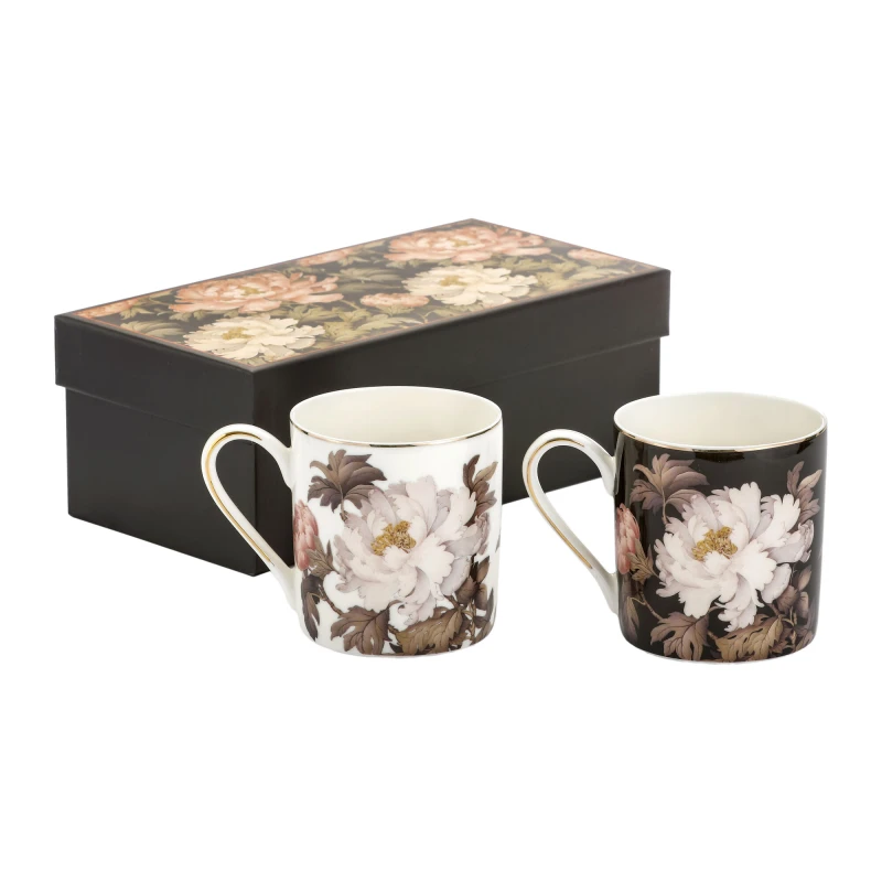 MCP, 2x porcelanowy kubek 260ml  - Artistic Peony, piwonie