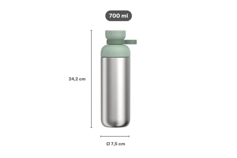 Mepal, butelka na wodę stalowa Vita 700ml - NORDIC BLACK