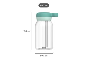 Mepal, butelka ze słomką Campus 450ml - FOREST  FRIENDS