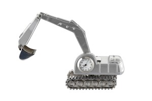 P4Y, metalowa miniaturka  z zegarkiem - KOPARKA