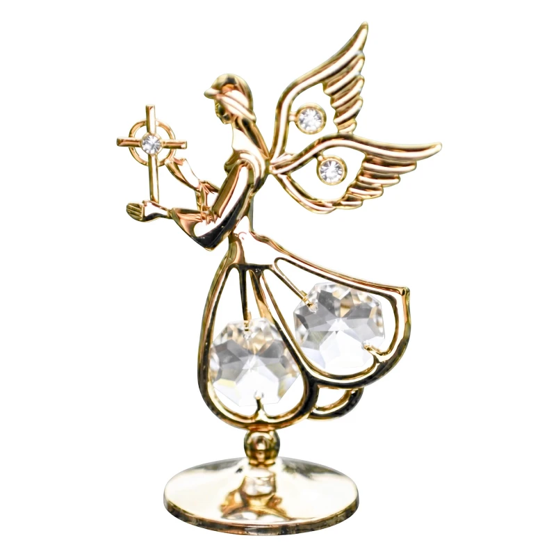 Crystocraft, miniaturka-figurka pozłacana Swarovski/ANIOŁ-STRÓŻ
