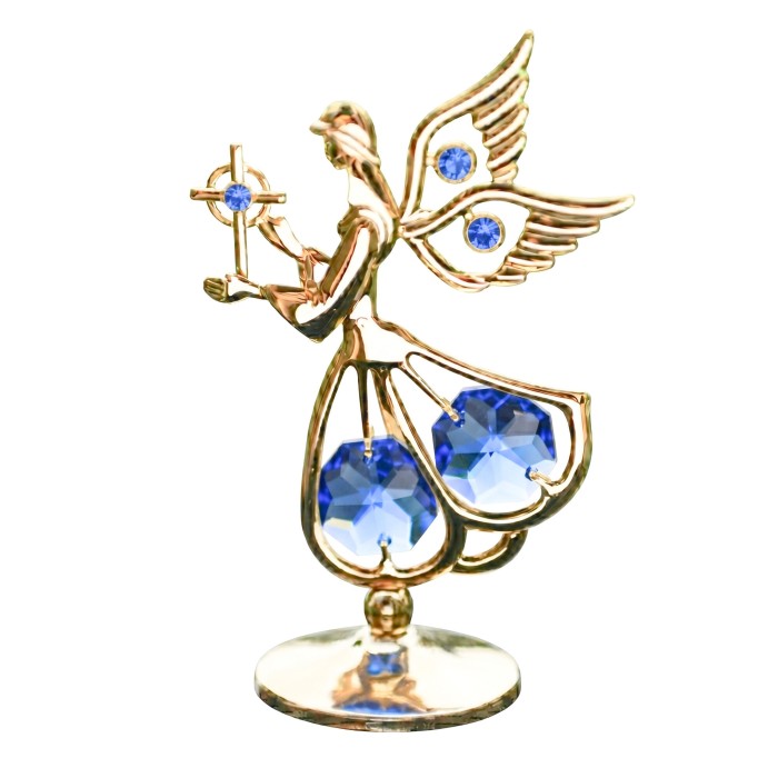 Crystocraft, miniaturka-figurka pozłacana Swarovski/ANIOŁ-STRÓŻ