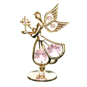 Crystocraft, miniaturka-figurka pozłacana Swarovski/ANIOŁ-STRÓŻ
