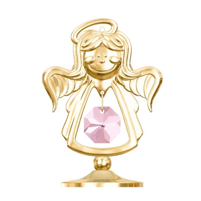 Crystocraft, miniaturka-figurka pozłacana Swarovski/ANIOŁEK NA STOPCE