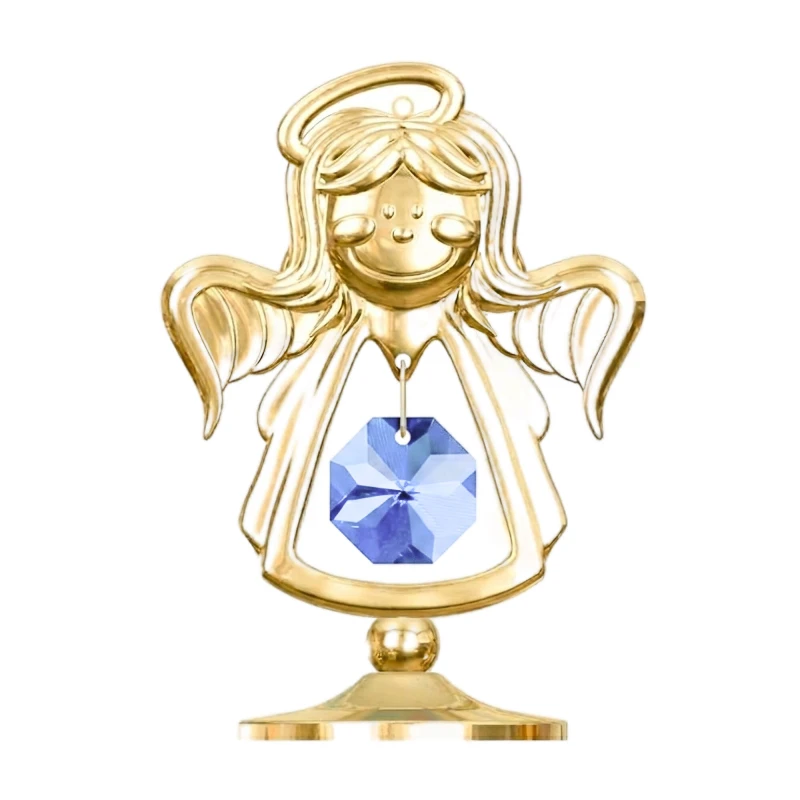 Crystocraft, miniaturka-figurka pozłacana Swarovski/ANIOŁEK NA STOPCE
