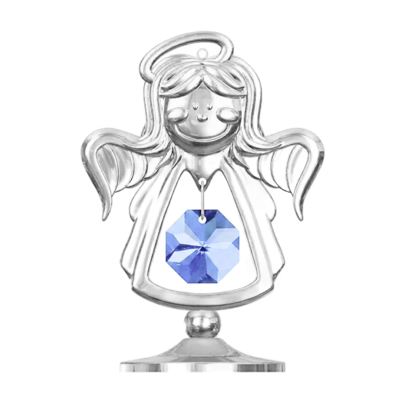 Crystocraft, miniaturka-figurka posrebrzana Swarovski/ANIOŁEK NA STOPCE