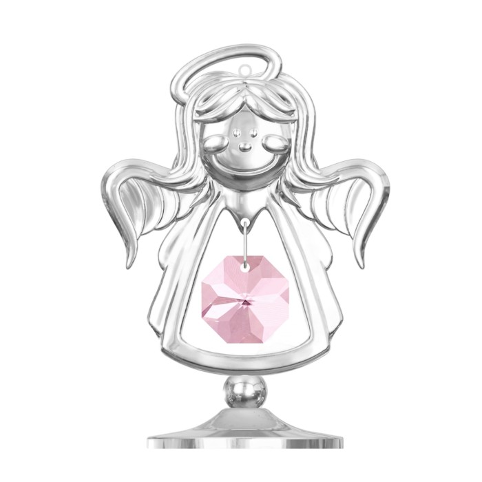 Crystocraft, miniaturka-figurka posrebrzana Swarovski/ANIOŁEK NA STOPCE