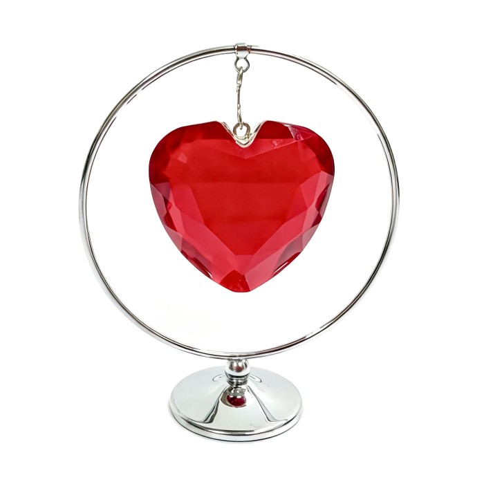 Crystocraft, miniaturka-figurka posrebrzana Swarovski/SERCE W OBRĘCZY