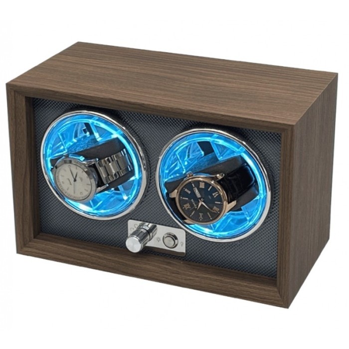 Rotomat szkatułka etui automatyczne na 2 zegarki drewno 24x12x15cm PD146