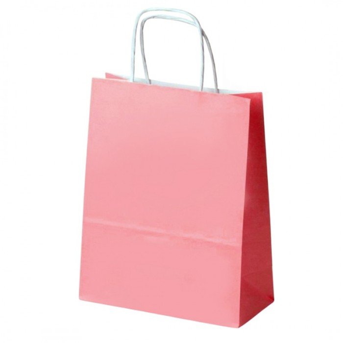 Torba papierowa duża różowa 41 x 31 x 15 cm GF03