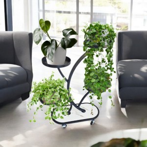 Kwietnik, regał, stojak na kwiaty metalowy na kółkach 50x 25x 80cm SZ43CZ