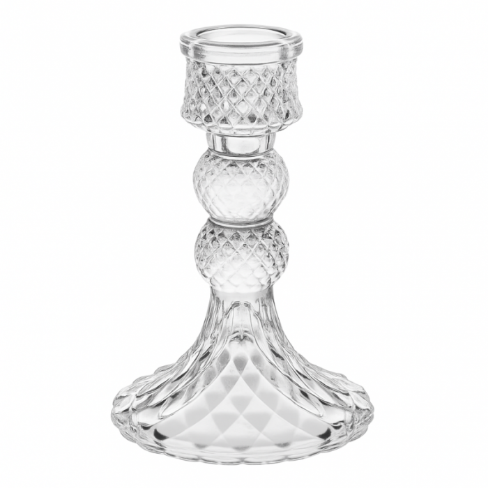Świecznik dekoracyjny, szklany Glamour 12,5 cm - SW14