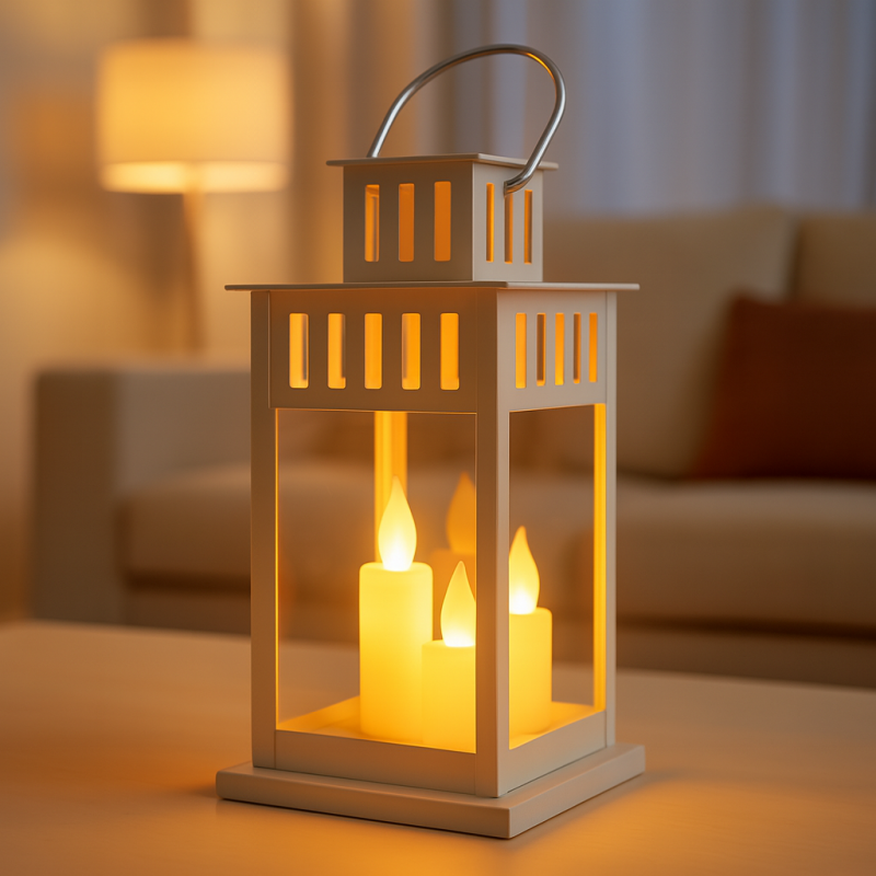 Lampion dekoracyjny LED z imitacją świecy 8 x 15 cm - LAMP57B