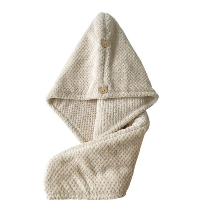Ręcznik kapturek do włosów beżowy 65 x 25 cm REC52WZ2