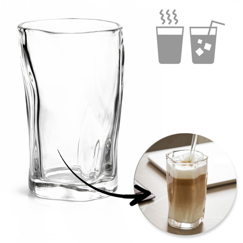 Szklanka 275ml Falowana 1 szt do kawy latte long drinków SZK199