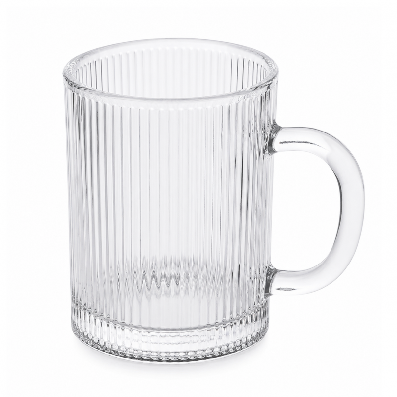 Szklanka 350ml ryflowana duża 1 szt do kawy, herbaty SZK212