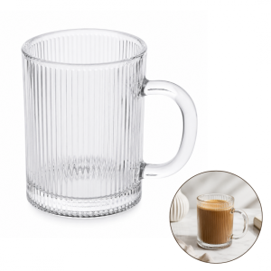 Szklanka 350ml ryflowana duża 1 szt do kawy, herbaty SZK212