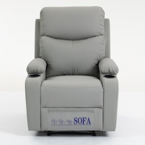 Fotel, sofa rozkładana jednoosobowa VERO z uchwytem na napój, ekoskóra szary SOF01SZ