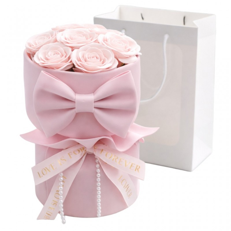 Flower box, bukiet zapachowych kwiatów mydlanych w pudełku 8szt. LED BUK24R
