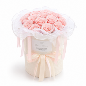 Flower box, bukiet zapachowych kwiatów mydlanych w pudełku, LED 18szt. BUK32