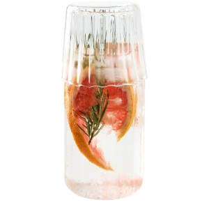 Karafka z falowanymi ściankami 510ml i pokrywką- szklanką 220 ml KARR02