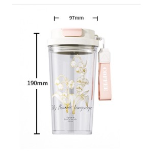 Kubek, butelka na wodę ze słomką i ustnikiem 550 ML BD29