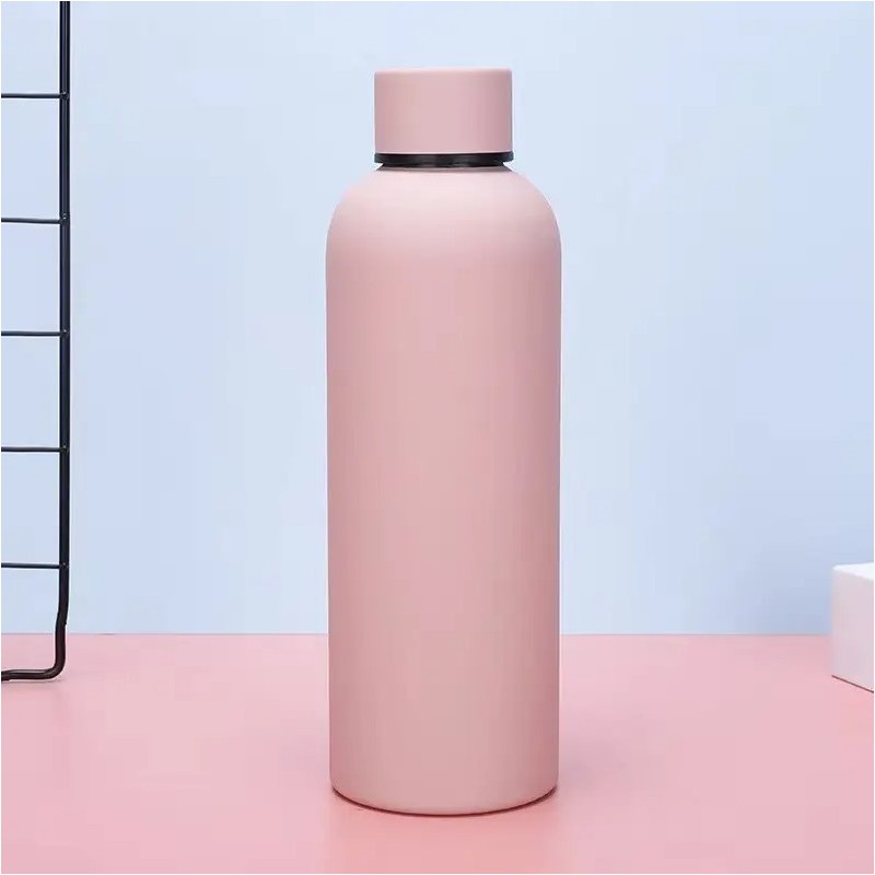 Bidon, butelka termiczna 500ML, stal nierdzewna z powłoką SOFT TOUCH jasny róż BD46R