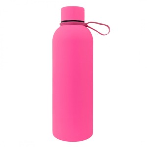 Bidon, butelka termiczna 500ML, stal nierdzewna z powłoką SOFT TOUCH fuksja BD46F