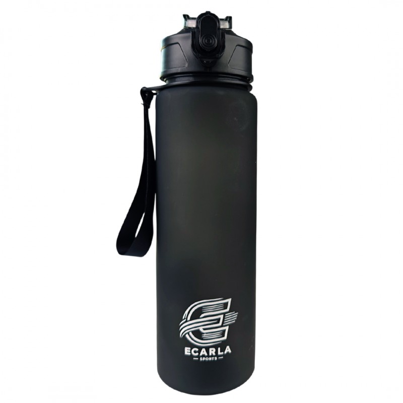 Butelka na wodę, sportowy bidon matowy 750ML czarny ECARLA SPORTS BD48