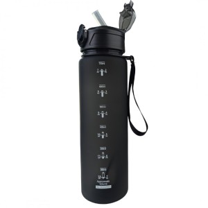 Butelka na wodę, sportowy bidon matowy 750ML czarny ECARLA SPORTS BD48
