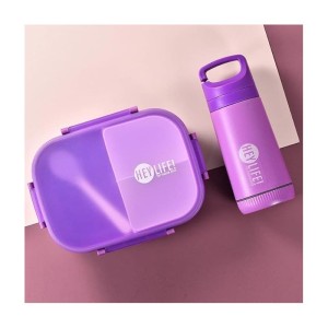 Śniadaniówka LUNCH BOX zestaw z bidonem fioletowy PJM47F