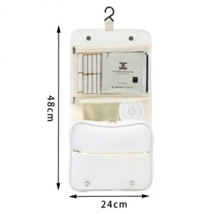 Kosmetyczka rozkładana elegancka kuferek etui z rączką kremowa KS153K