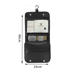 Kosmetyczka rozkładana elegancka kuferek etui z rączką czarna KS153CZ
