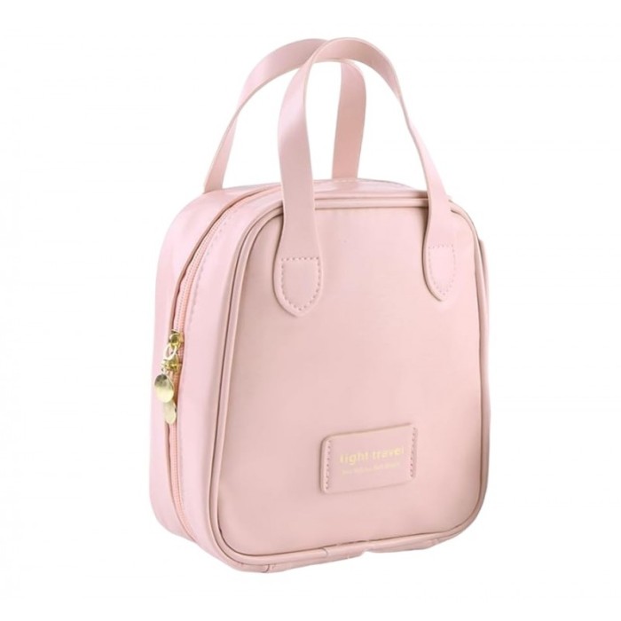 Kosmetyczka organizer na kosmetyki z rączką 17x7x19cm różowa KS128R