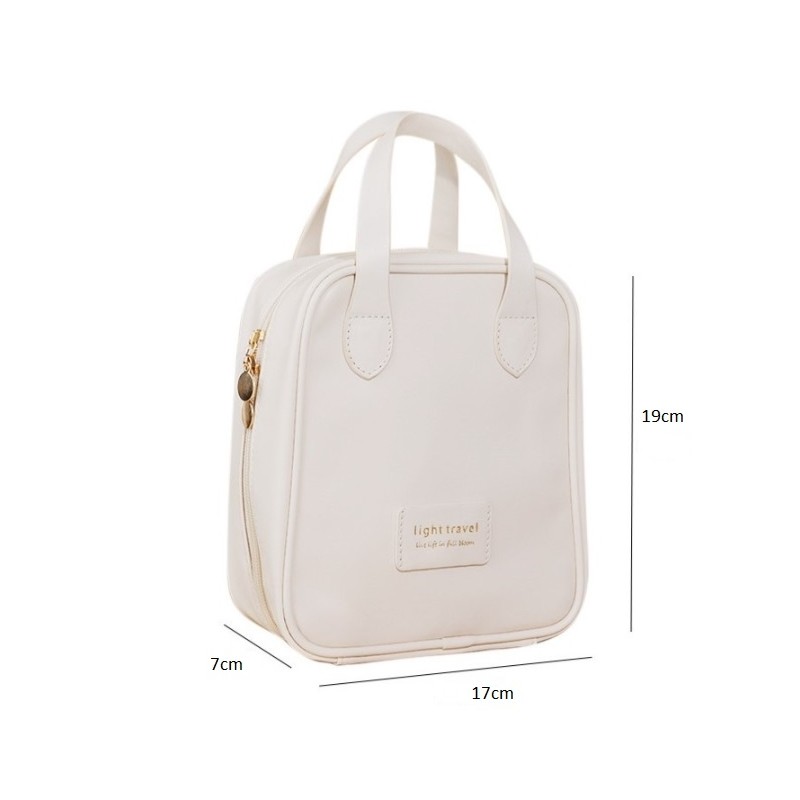 Kosmetyczka organizer na kosmetyki z rączką 17x7x19cm różowa KS128R