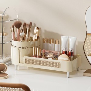 Organizer na pędzle, kosmetyki, plecionka wiedeńska obrotowy 34,5x14x15 cm CB75K