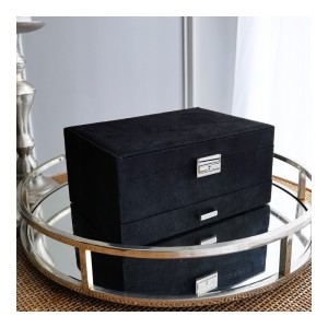 Szkatułka na biżuterię kuferek etui organizer czerń PD119CZ