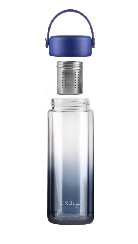 Vialli Design, Butelka z podwójną ścianką i zaparzaczem Fuori 350 ml granatowa 30183