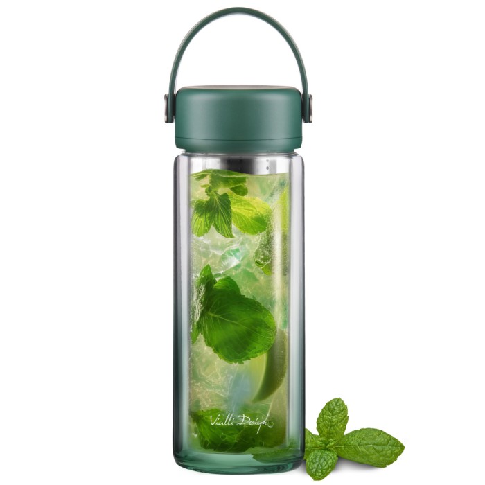 Vialli Design, Butelka z podwójną ścianką i zaparzaczem Fuori 350 ml zielona 30213