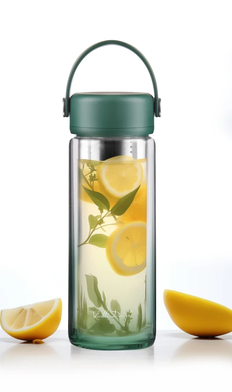 Vialli Design, Butelka z podwójną ścianką i zaparzaczem Fuori 350 ml zielona 30213