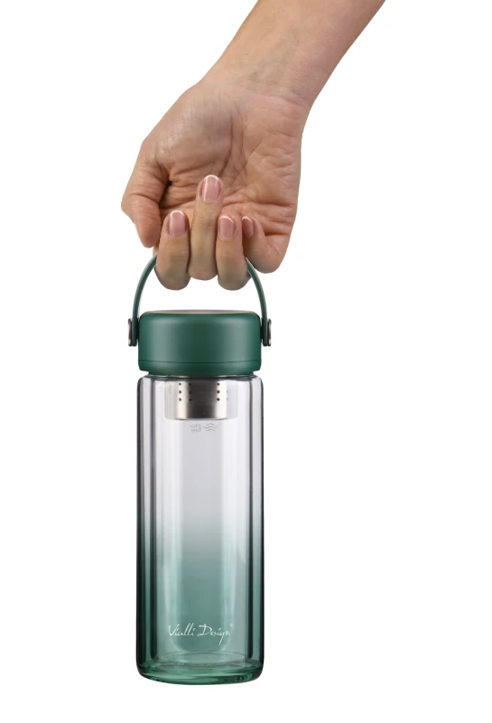 Vialli Design, Butelka z podwójną ścianką i zaparzaczem Fuori 350 ml zielona 30213