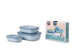 Mepal, Zestaw 3 misek Cirqula prostokątna 500 1000 2000 Blue 106270015700