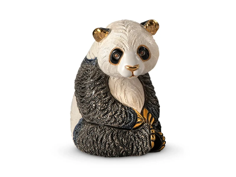 De Rosa Rinconada, ceramiczna figurka z Urugwaju - PANDA SIEDZĄCA