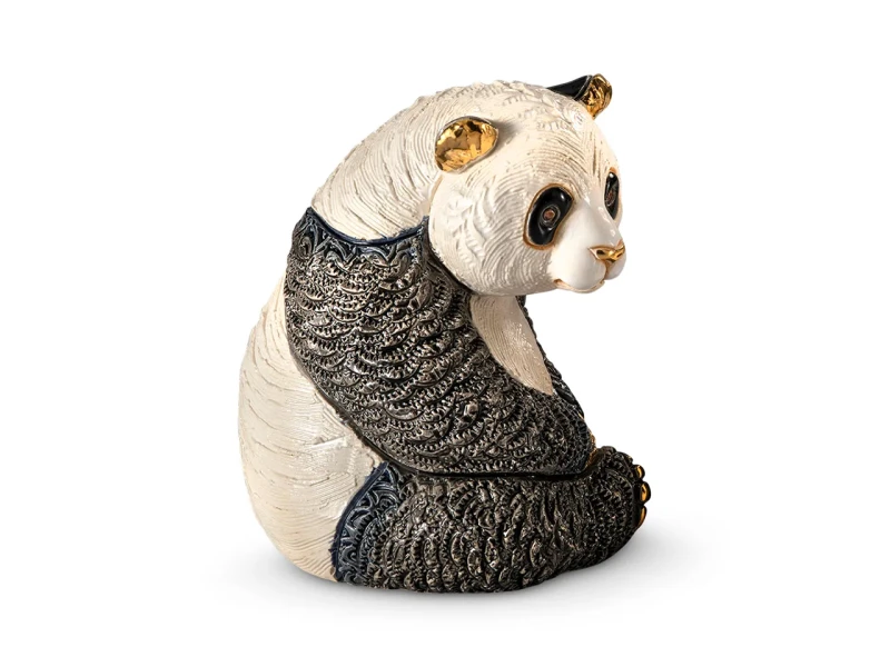 De Rosa Rinconada, ceramiczna figurka z Urugwaju - PANDA SIEDZĄCA