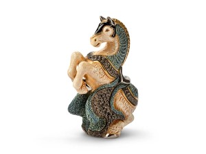 De Rosa Rinconada, ceramiczna figurka z Urugwaju - KOŃ TURNIEJOWY, biały